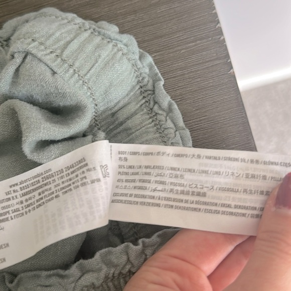 Abercrombie Girls Wide Leg Linen Blend Pants - Picture 4 of 4